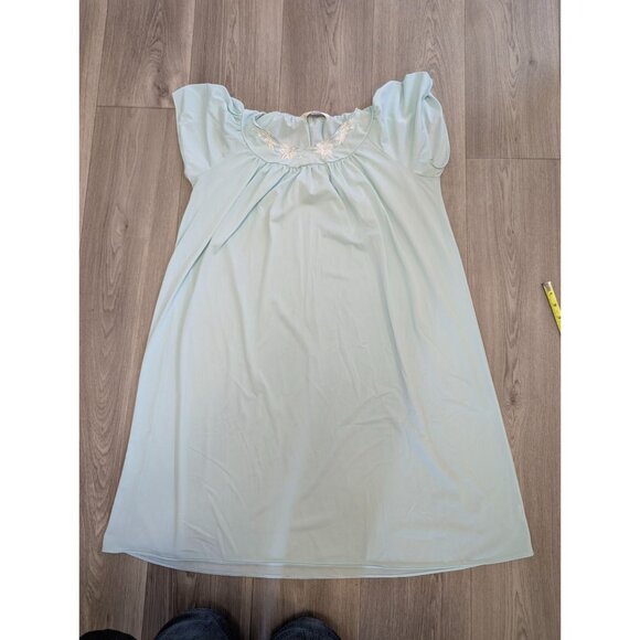 Light Blue Embroidered Floral Nightgown By Marisa Christina Classics - Womens Me - Picture 4 of 7